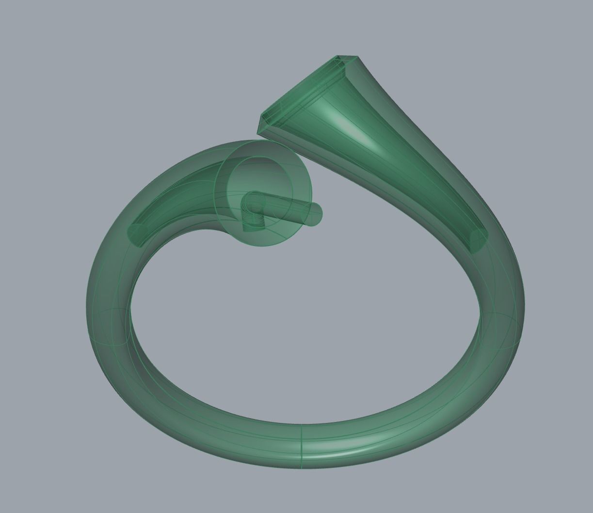Pearl and Diamond Ring 3D print model_12
