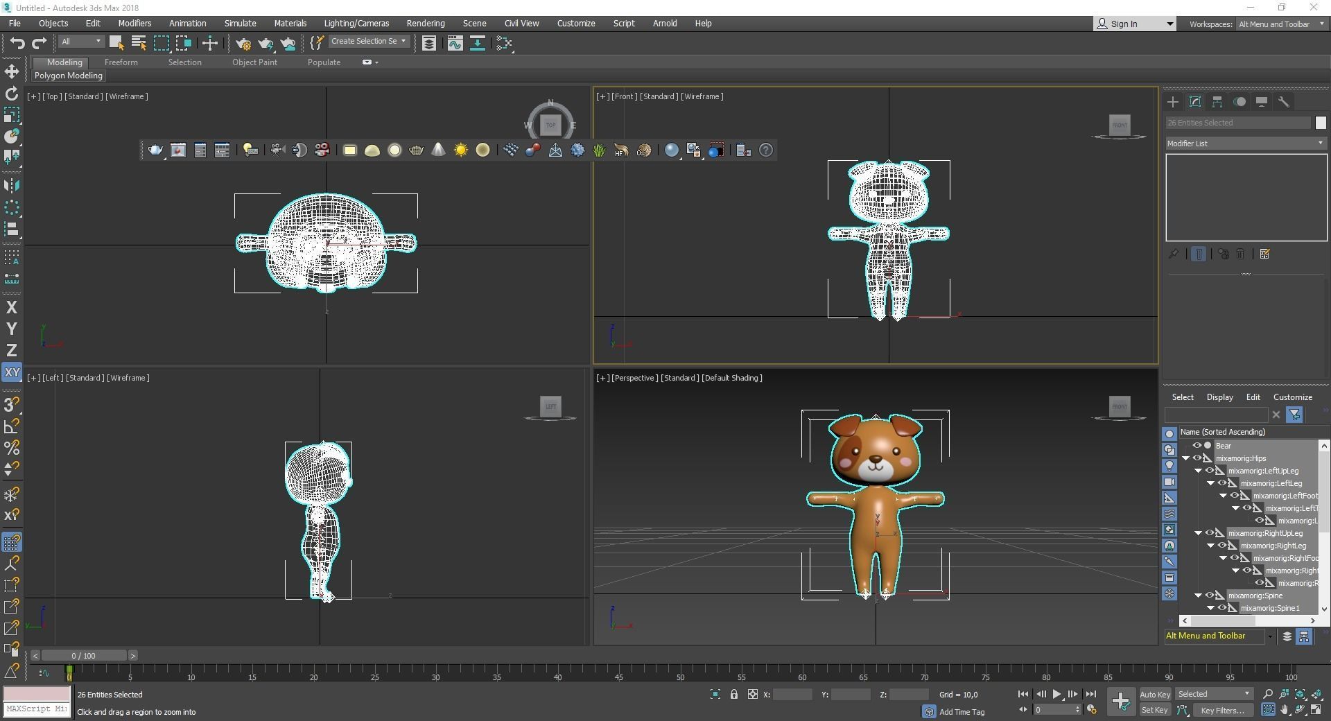 Cartoon Bear Animated  Low-poly 3D model_12