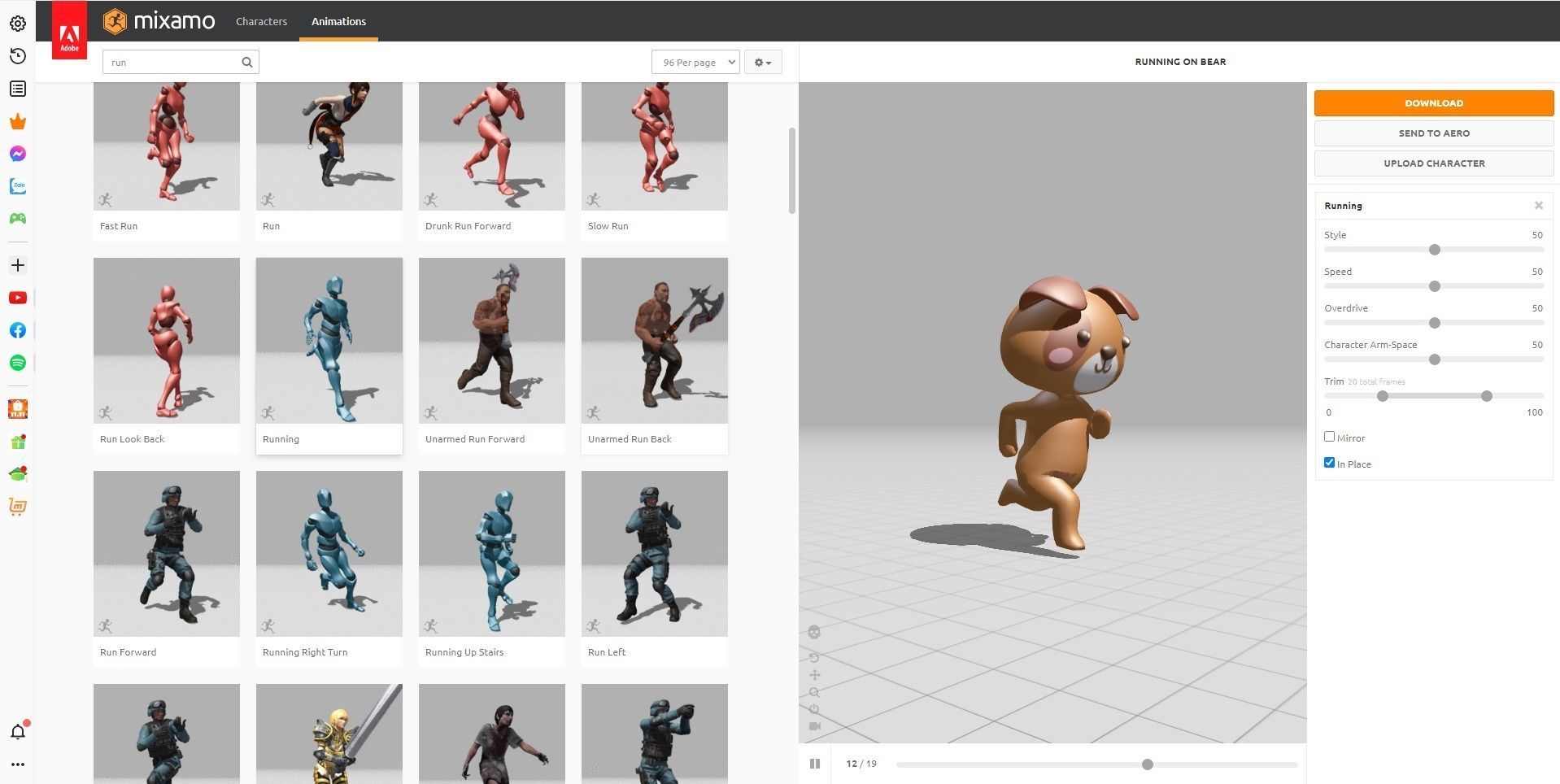 Cartoon Bear Animated  Low-poly 3D model_8