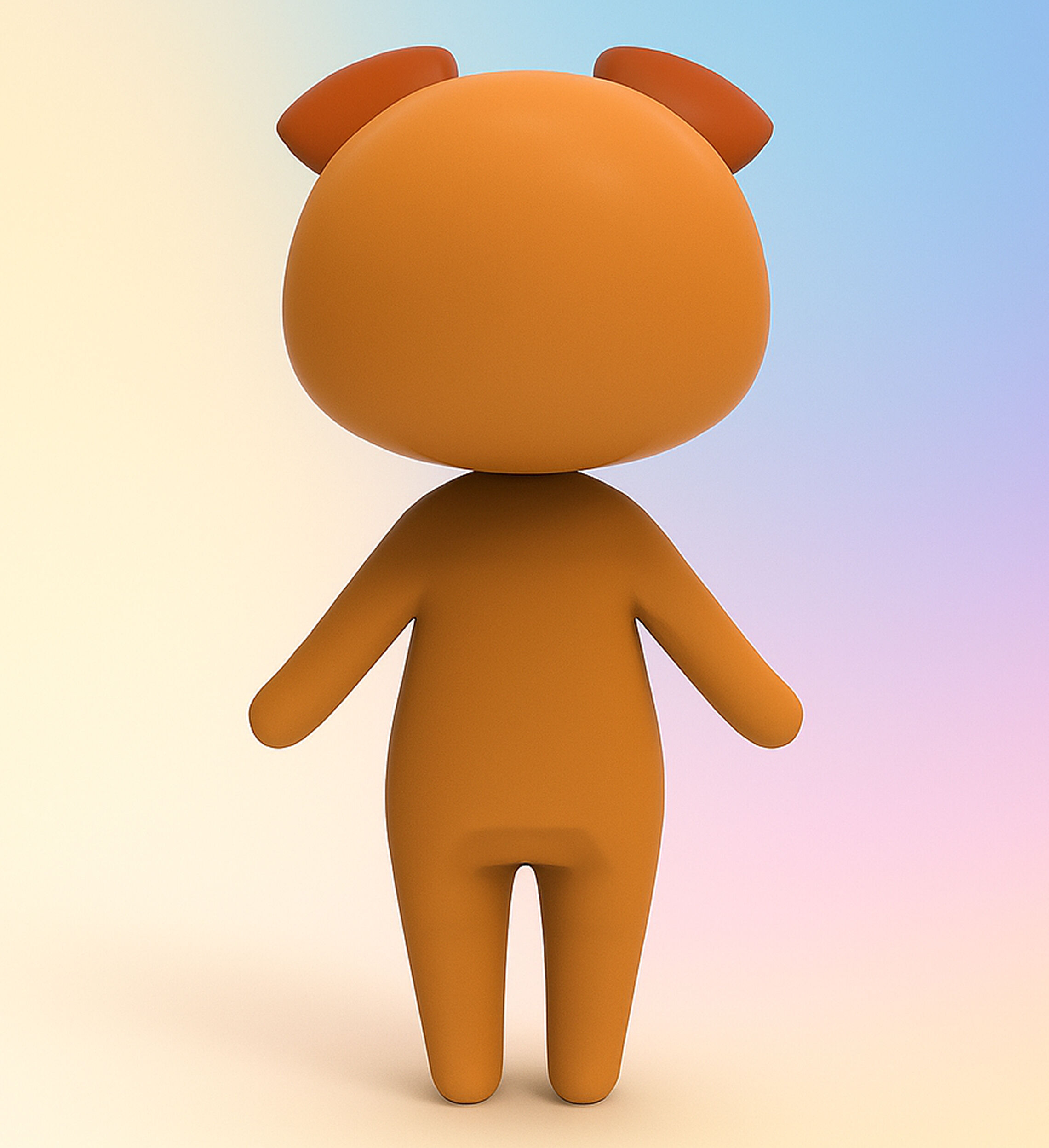 Cartoon Bear Animated  Low-poly 3D model_6