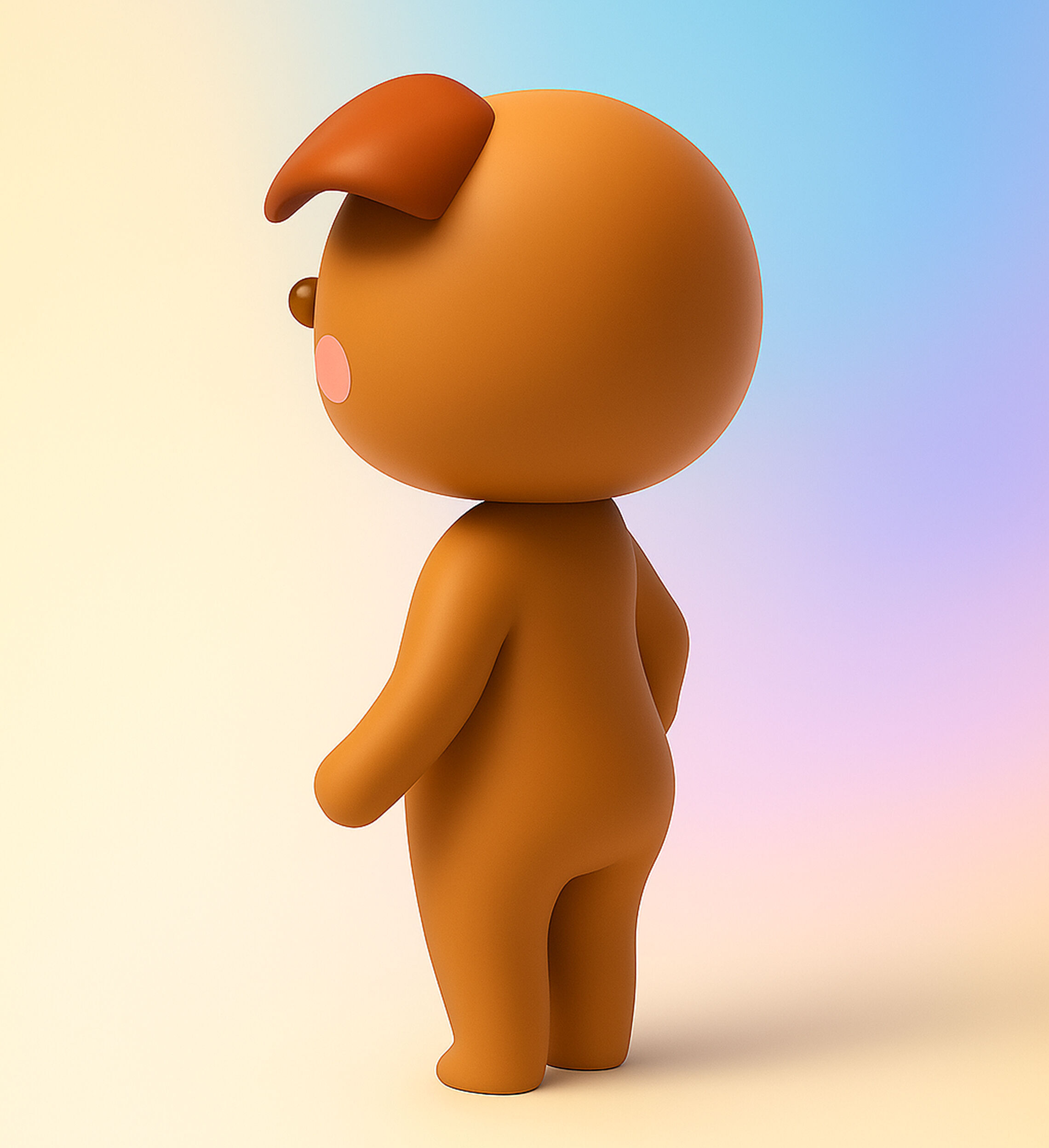 Cartoon Bear Animated  Low-poly 3D model_4