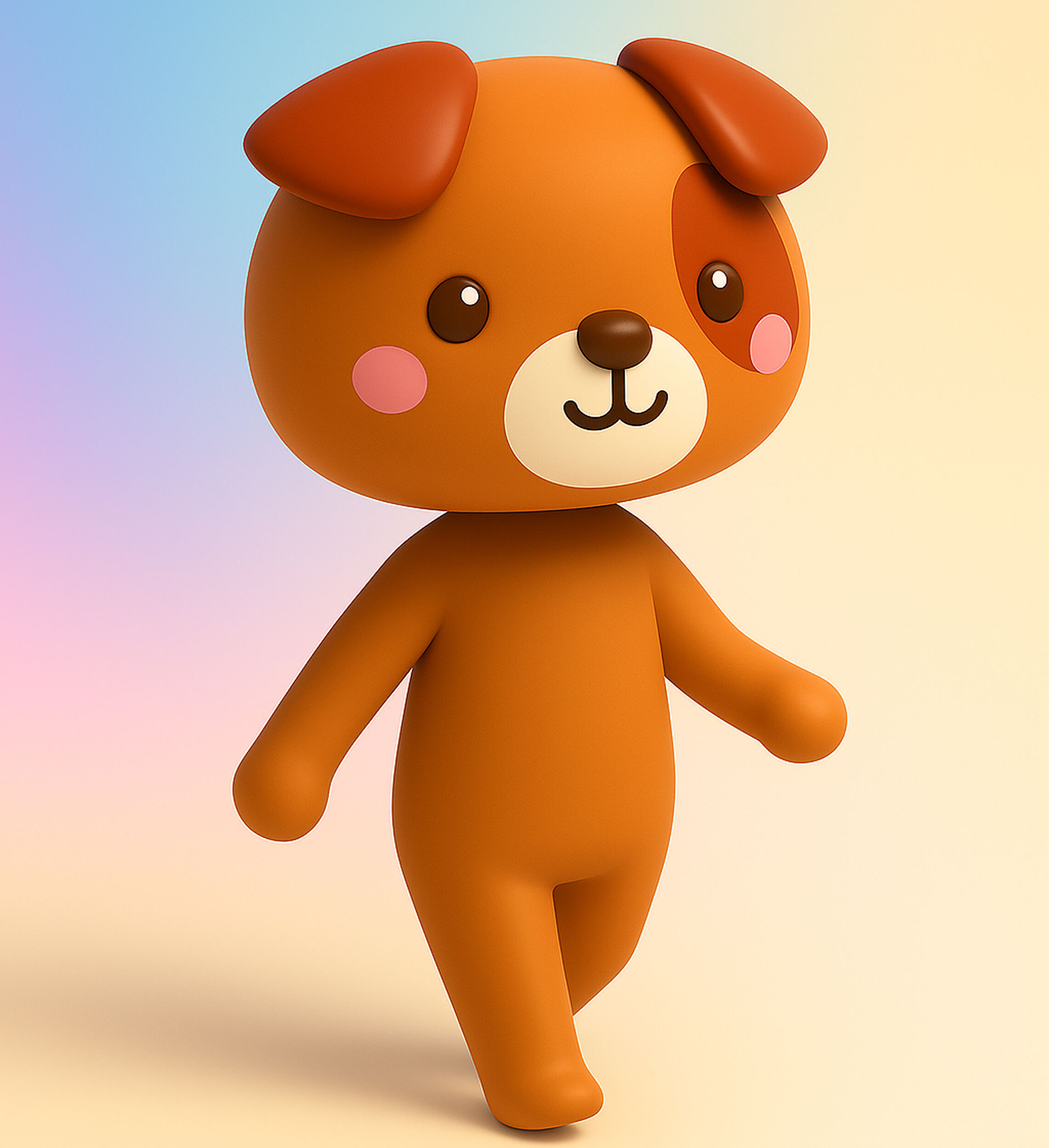 Cartoon Bear Animated  Low-poly 3D model_5
