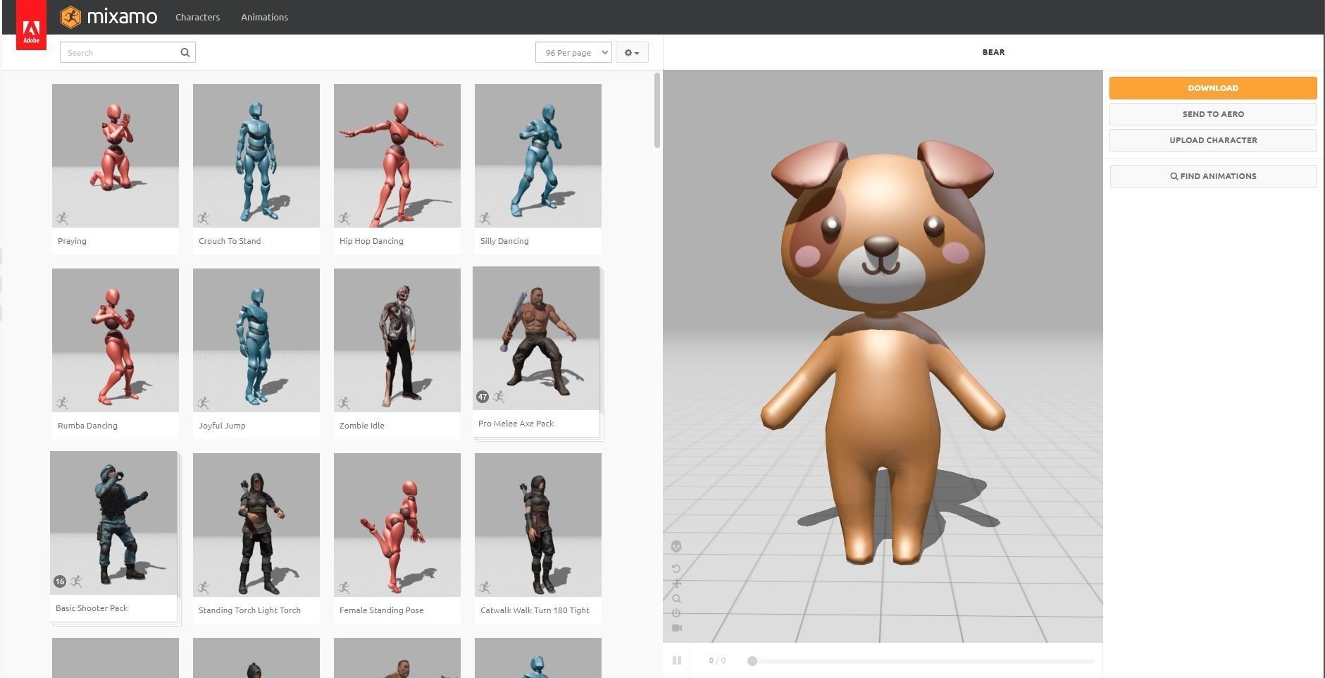 Cartoon Bear Animated  Low-poly 3D model_9