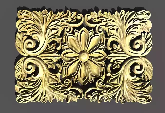 Floral Wood Carving for Furniture - 74