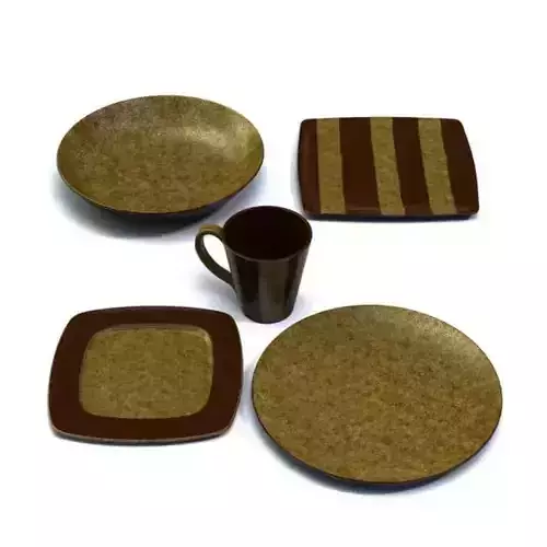 Brown And Tan Service Set