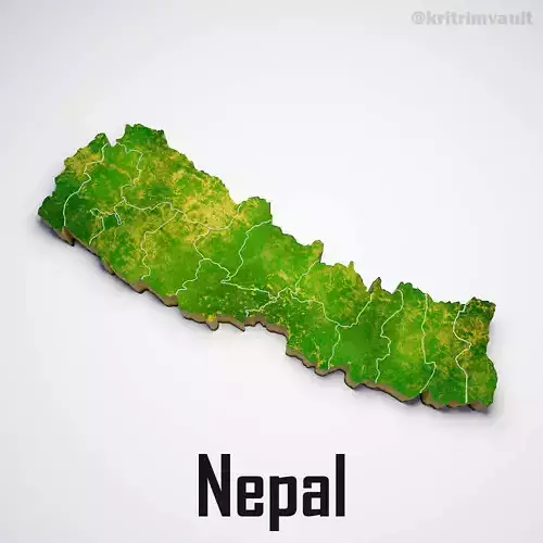 Nepal country map 3d model