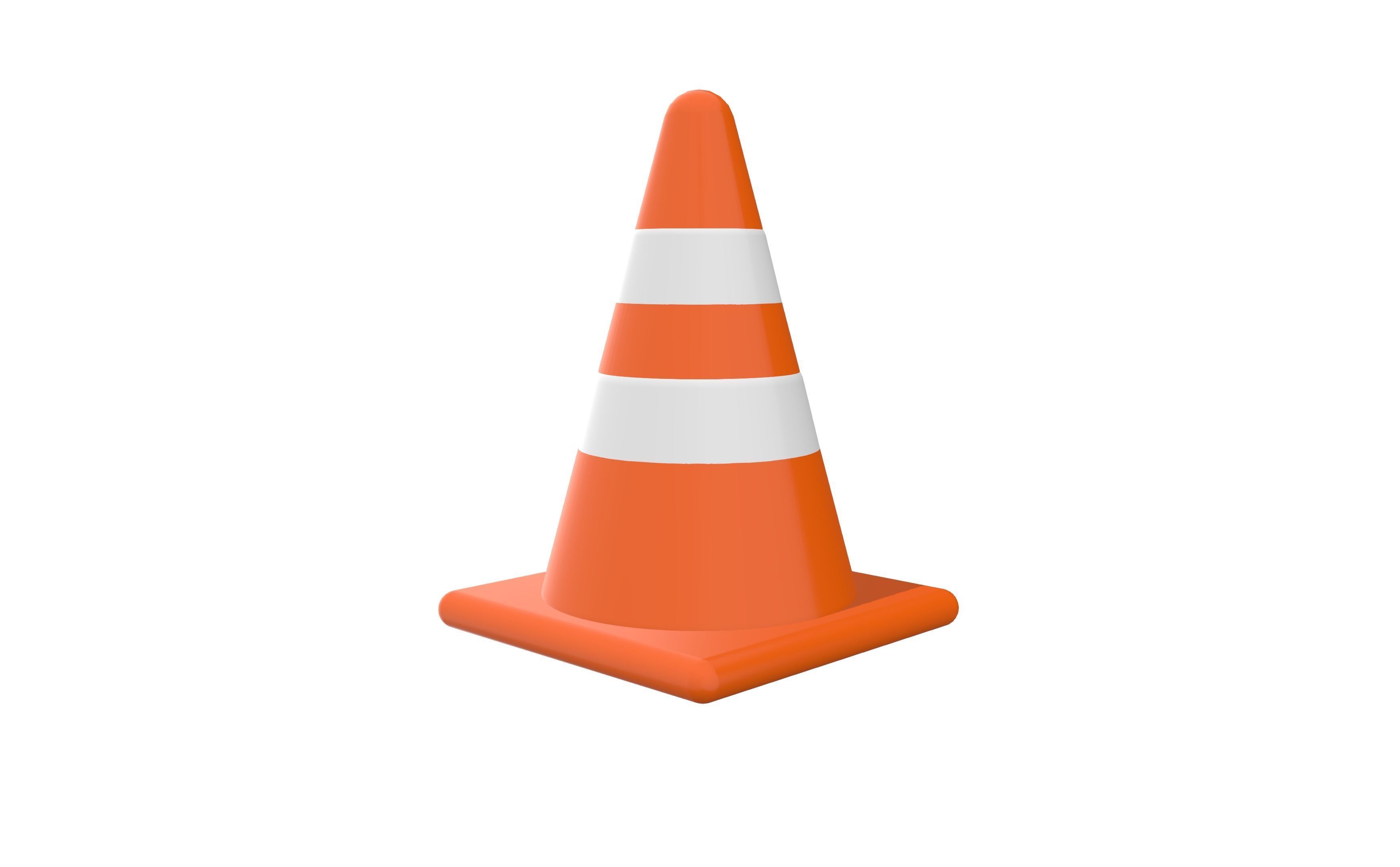 Traffic cone 3d illustration traffic cone 3d model 3D print model_5