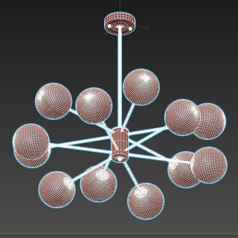 ballslight modern chandelier with balls hanging from ceiling 3D model_3