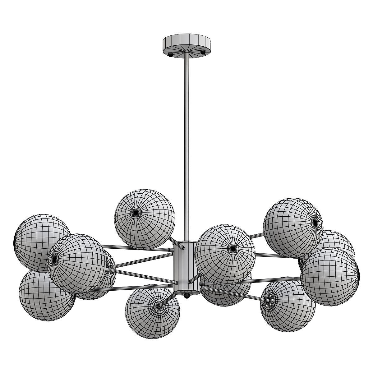 ballslight modern chandelier with balls hanging from ceiling 3D model_1