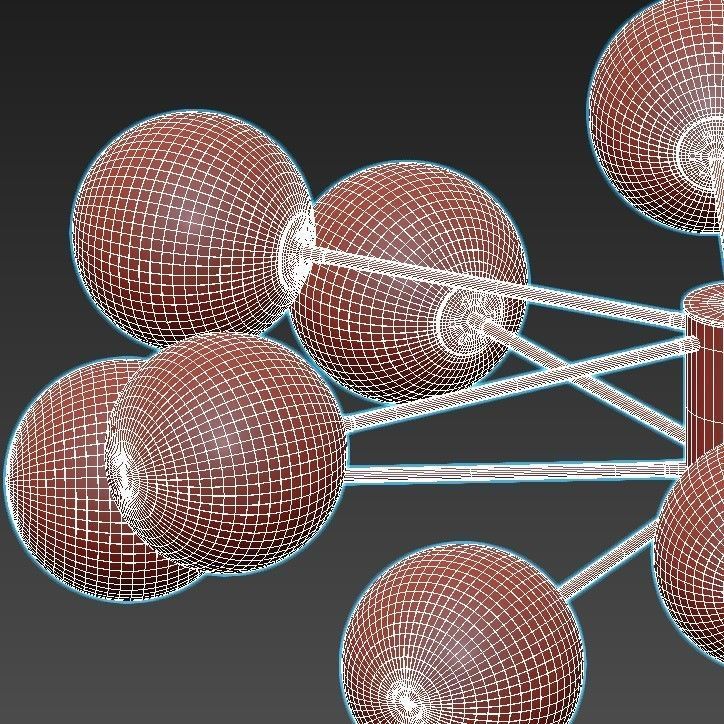 ballslight modern chandelier with balls hanging from ceiling 3D model_4