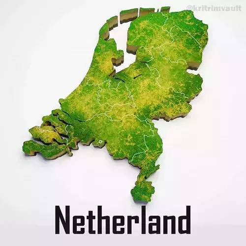 Netherland country map 3d model