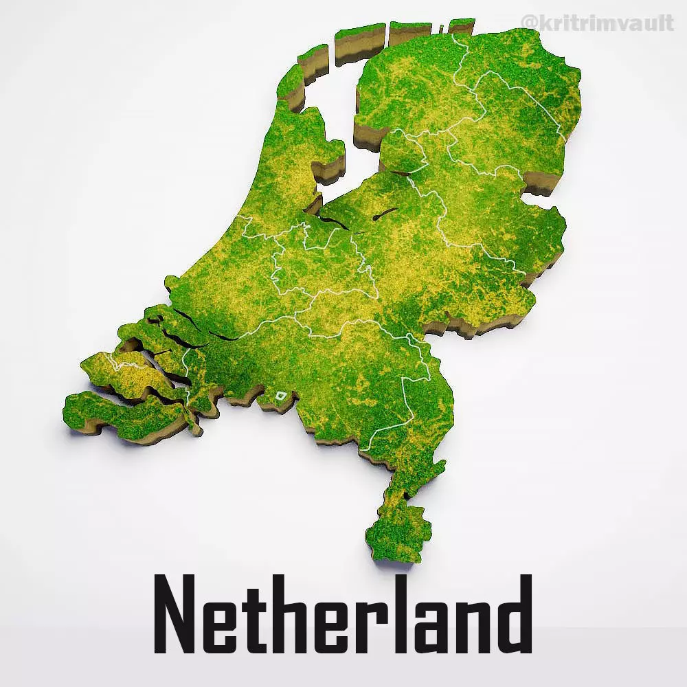 Netherland country map 3d model 3D model_0