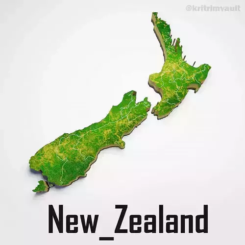 New Zealand country map 3d model 3D model