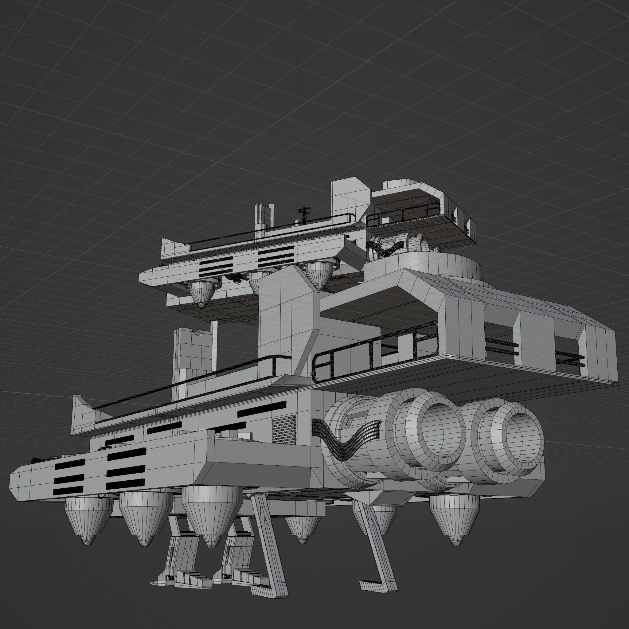 Alpha-B6 spaceship with lights Free 3D model_1