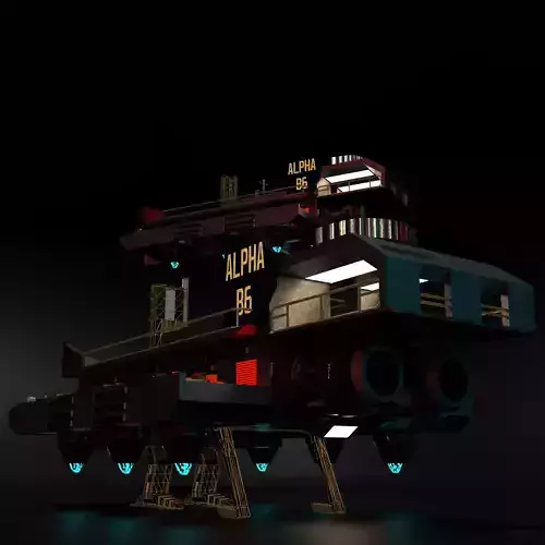 Alpha-B6 spaceship with lights