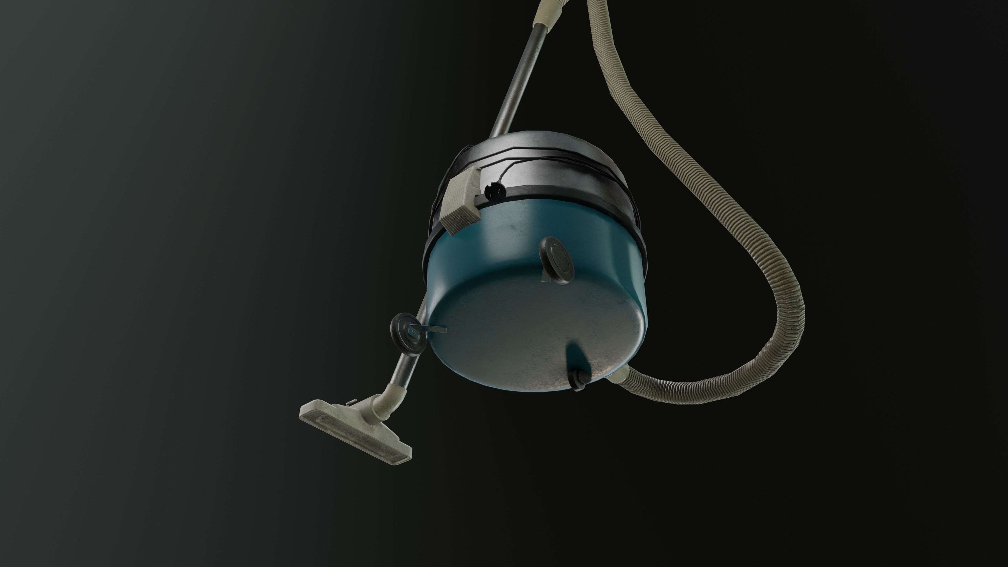 Retro Vacuum Cleaner Low-poly 3D model_9