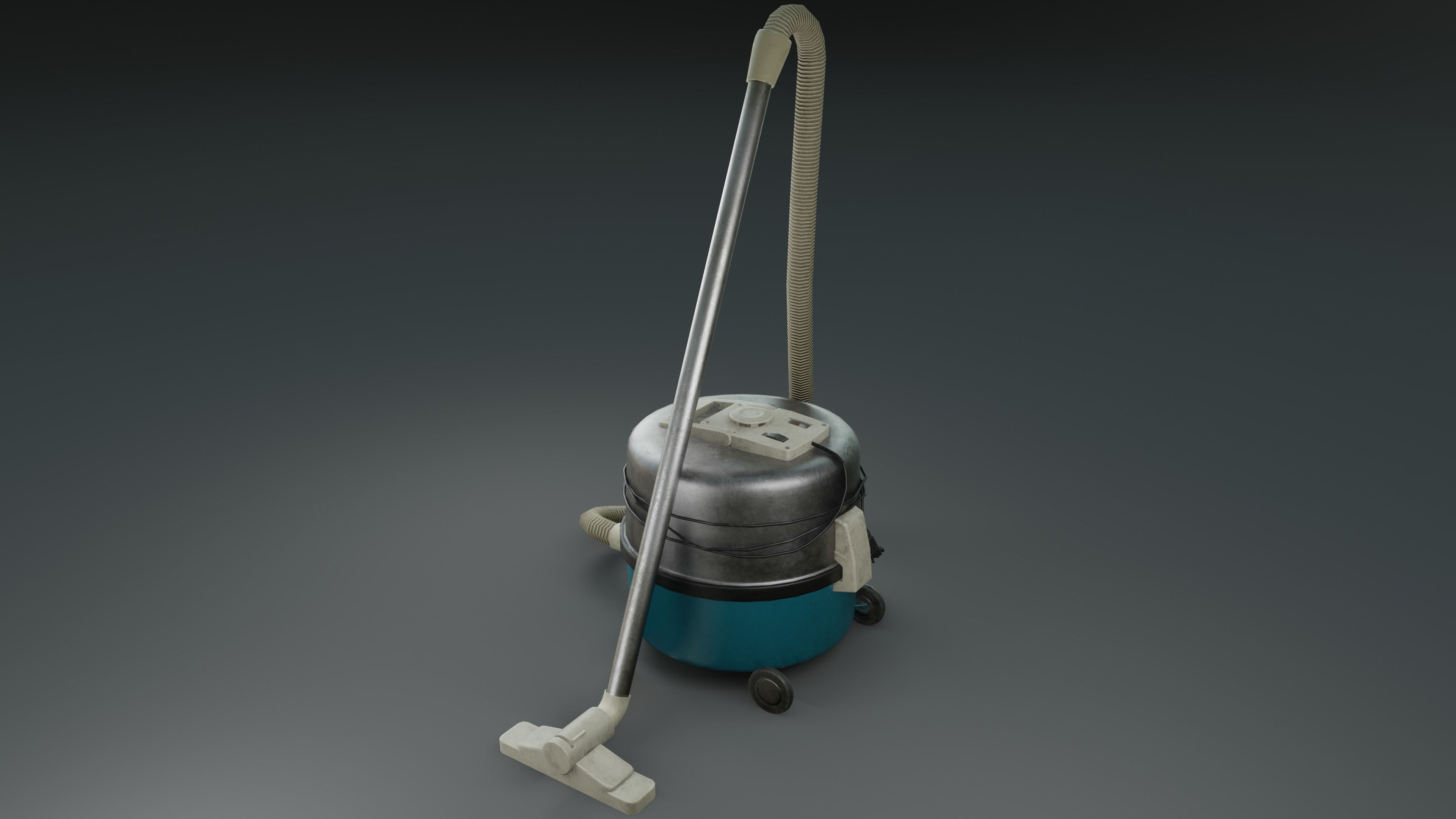 Retro Vacuum Cleaner Low-poly 3D model_3