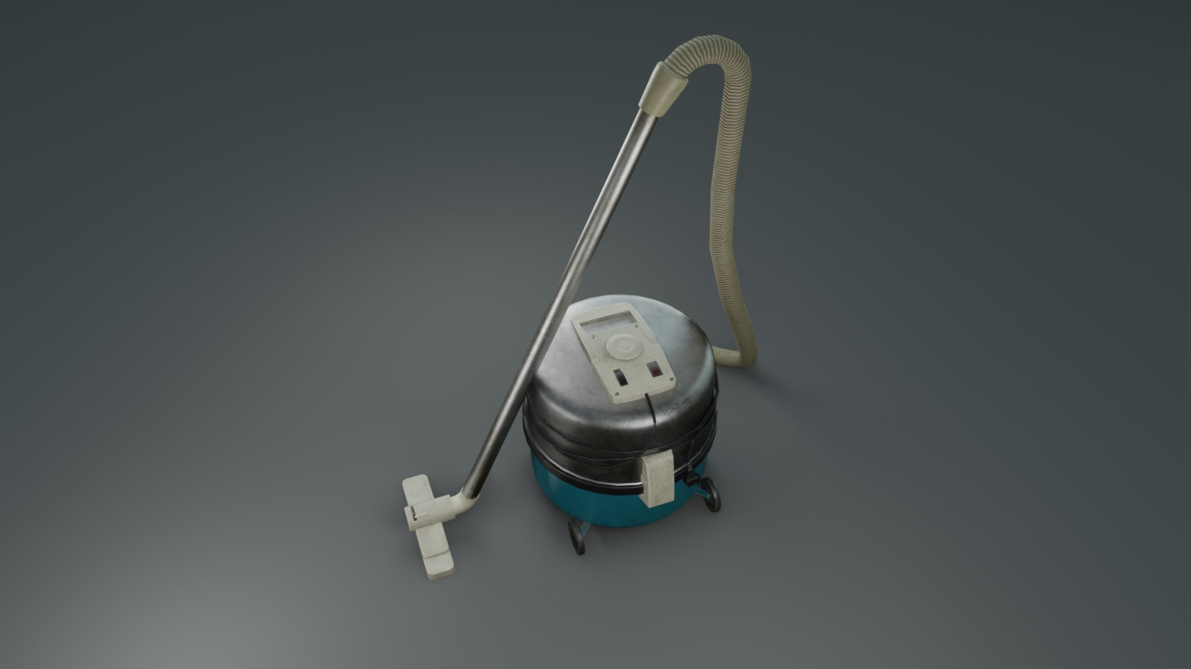 Retro Vacuum Cleaner Low-poly 3D model_6