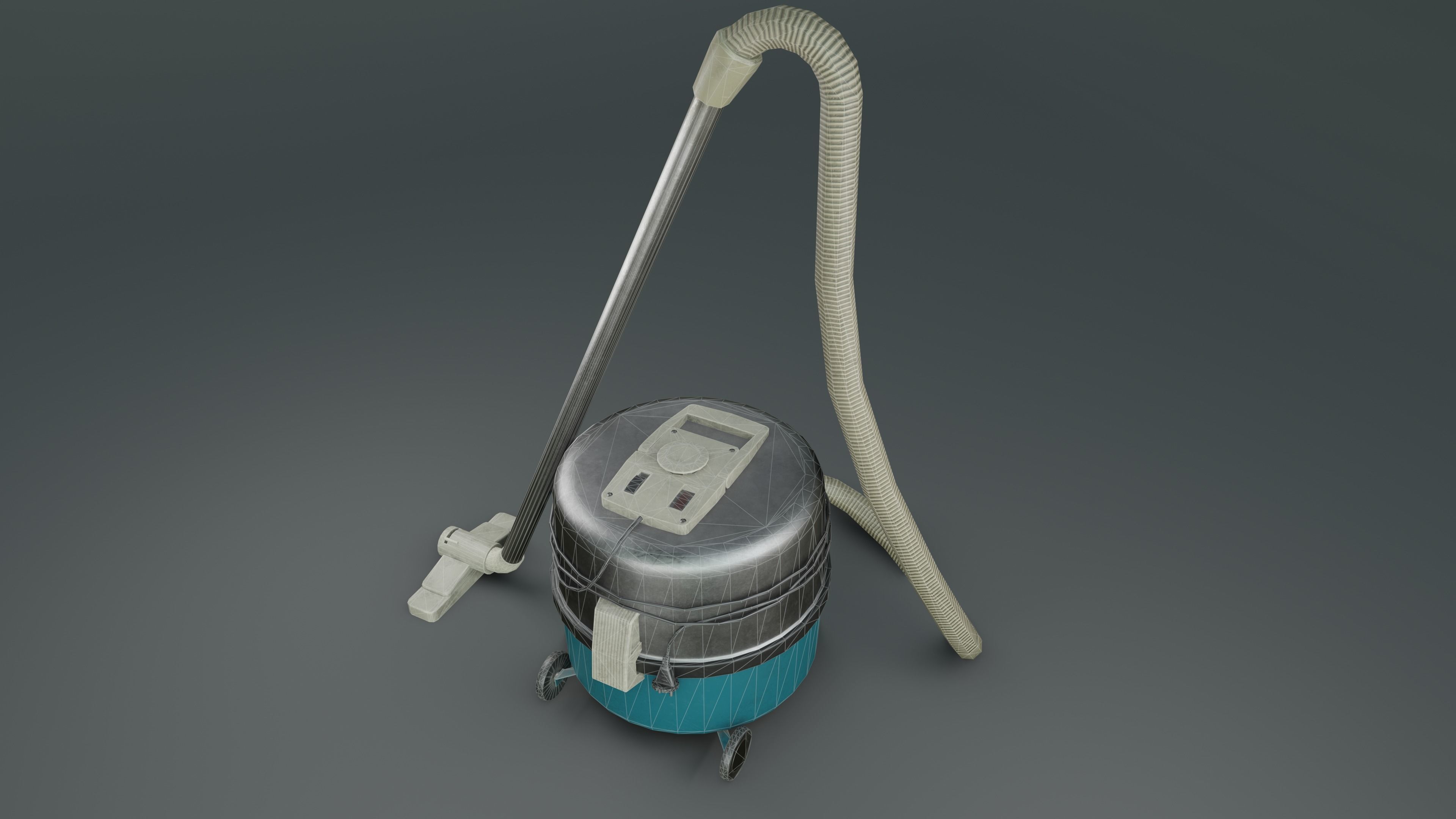 Retro Vacuum Cleaner Low-poly 3D model_8