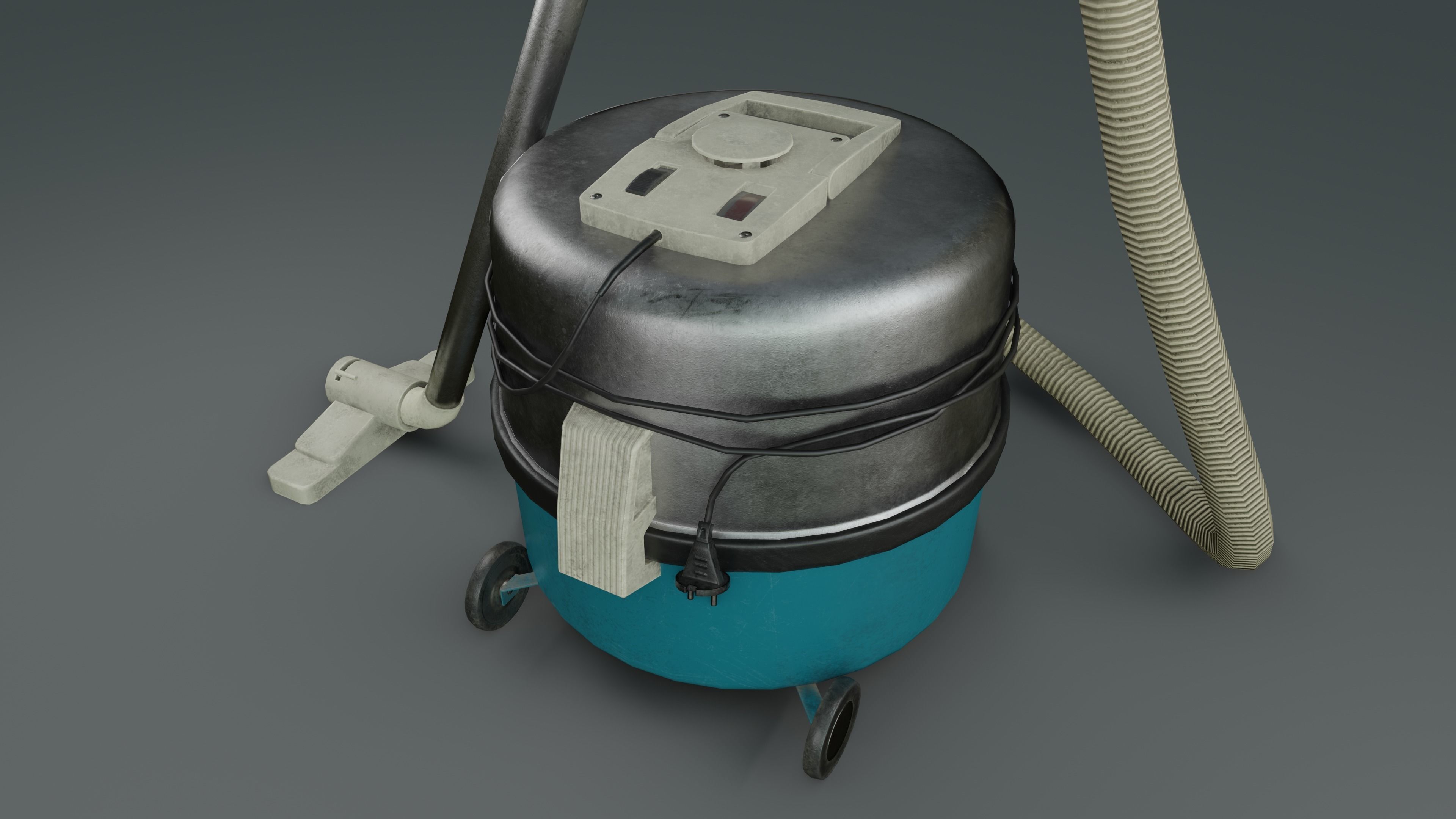 Retro Vacuum Cleaner Low-poly 3D model_11