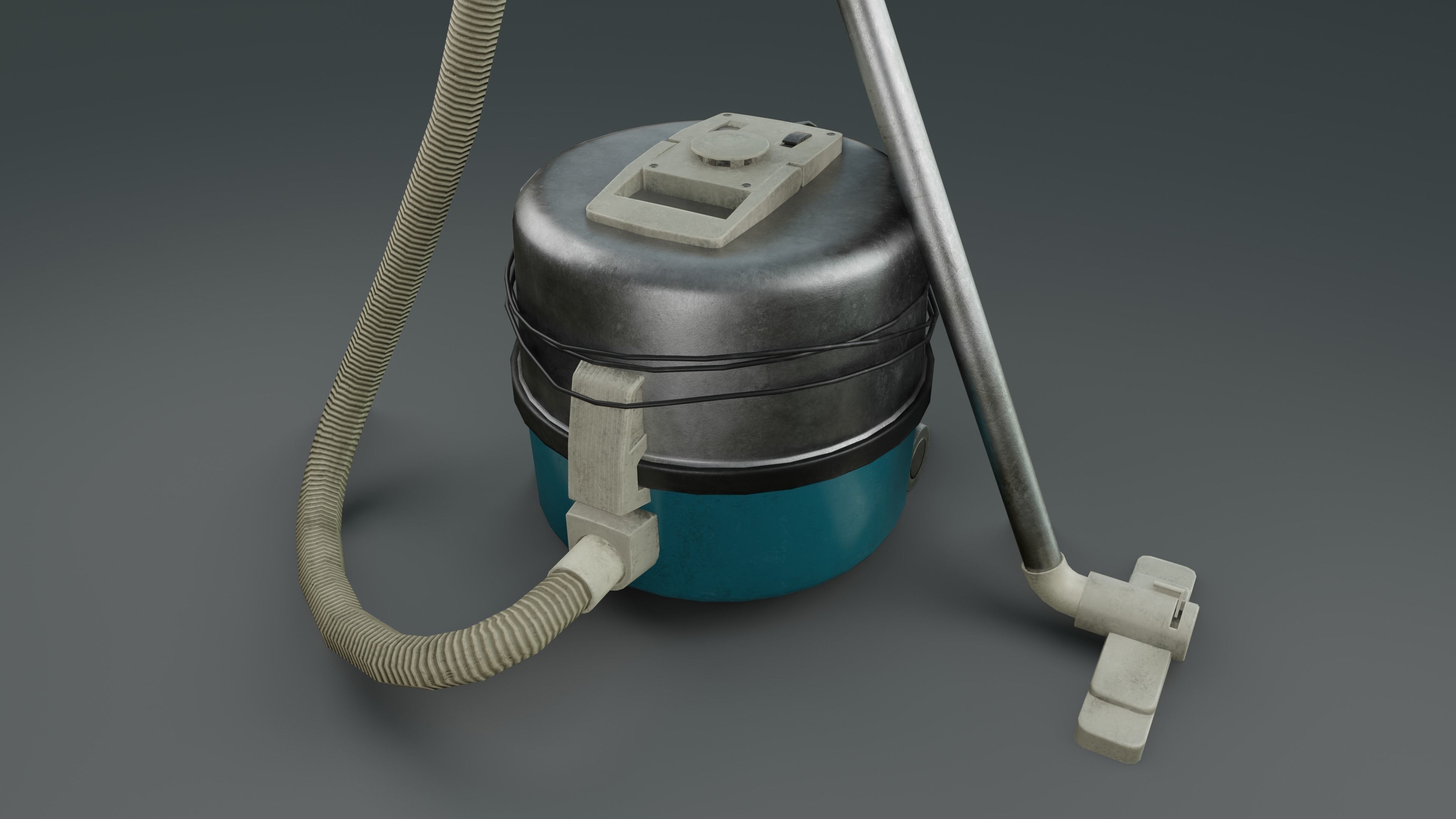 Retro Vacuum Cleaner Low-poly 3D model_10
