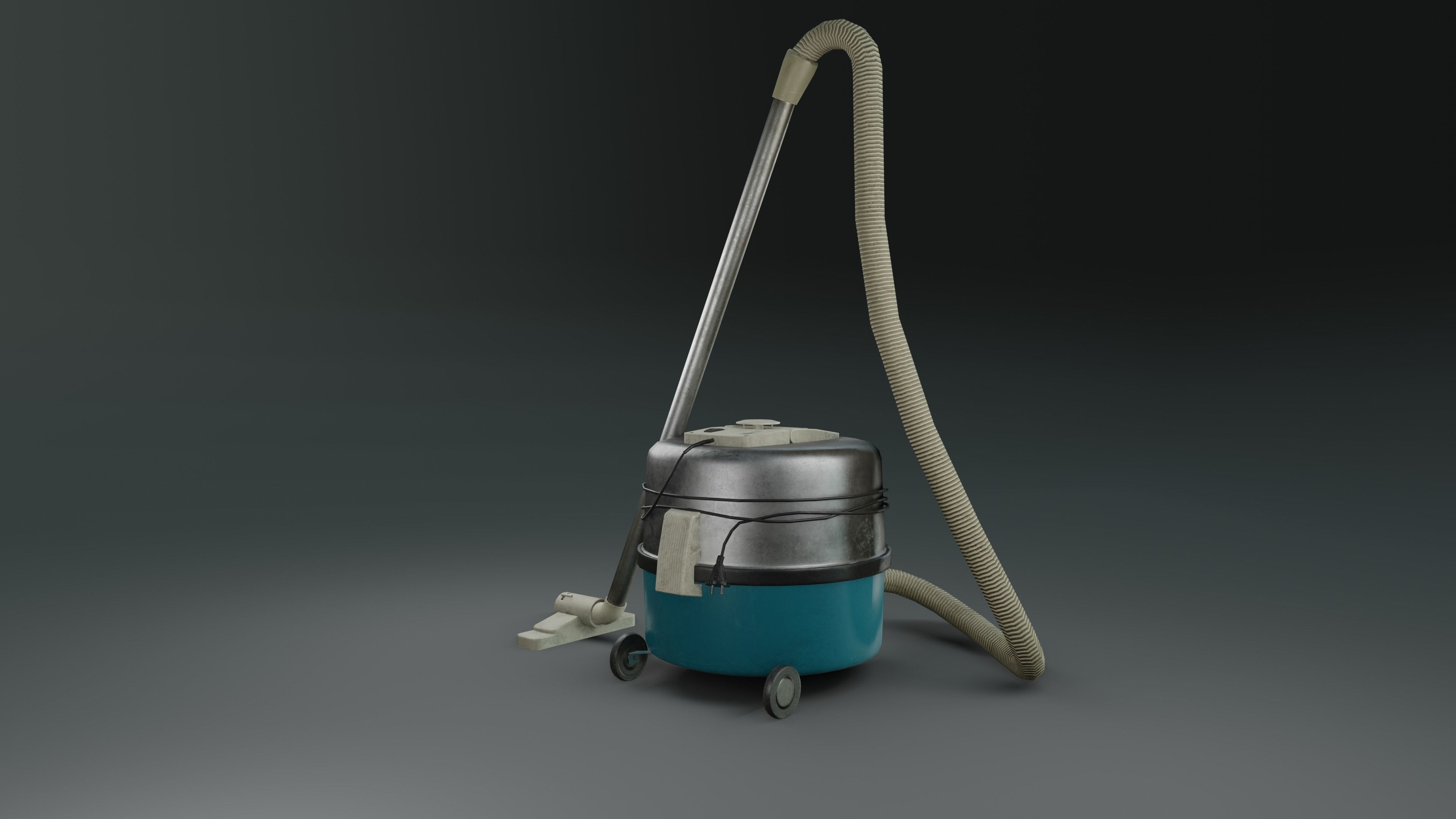 Retro Vacuum Cleaner Low-poly 3D model_4