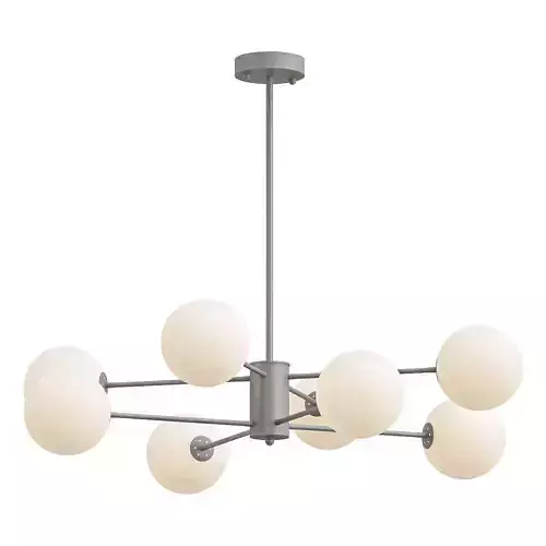 ballslight chandelier with six balls hanging from it 3D model