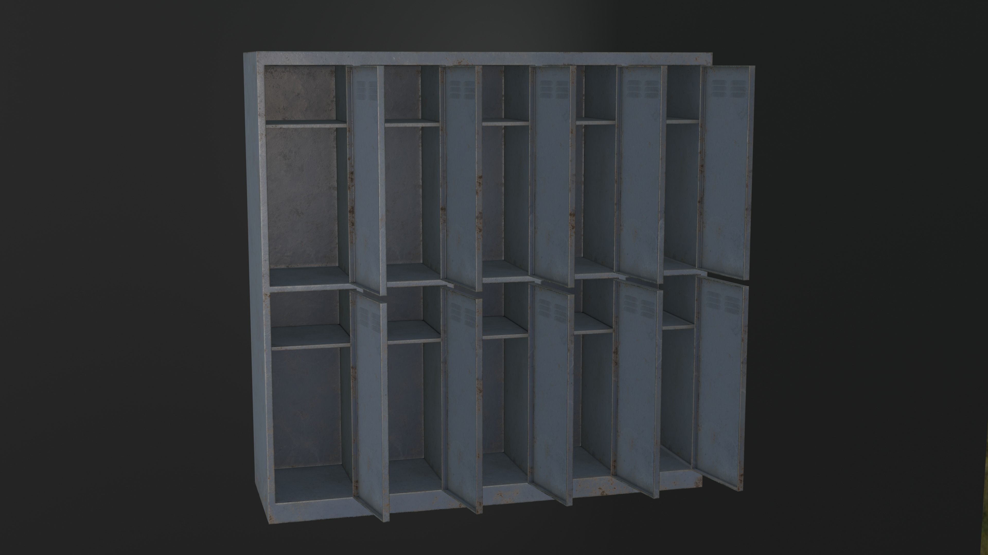 Storage Lockers Low-poly 3D model_8