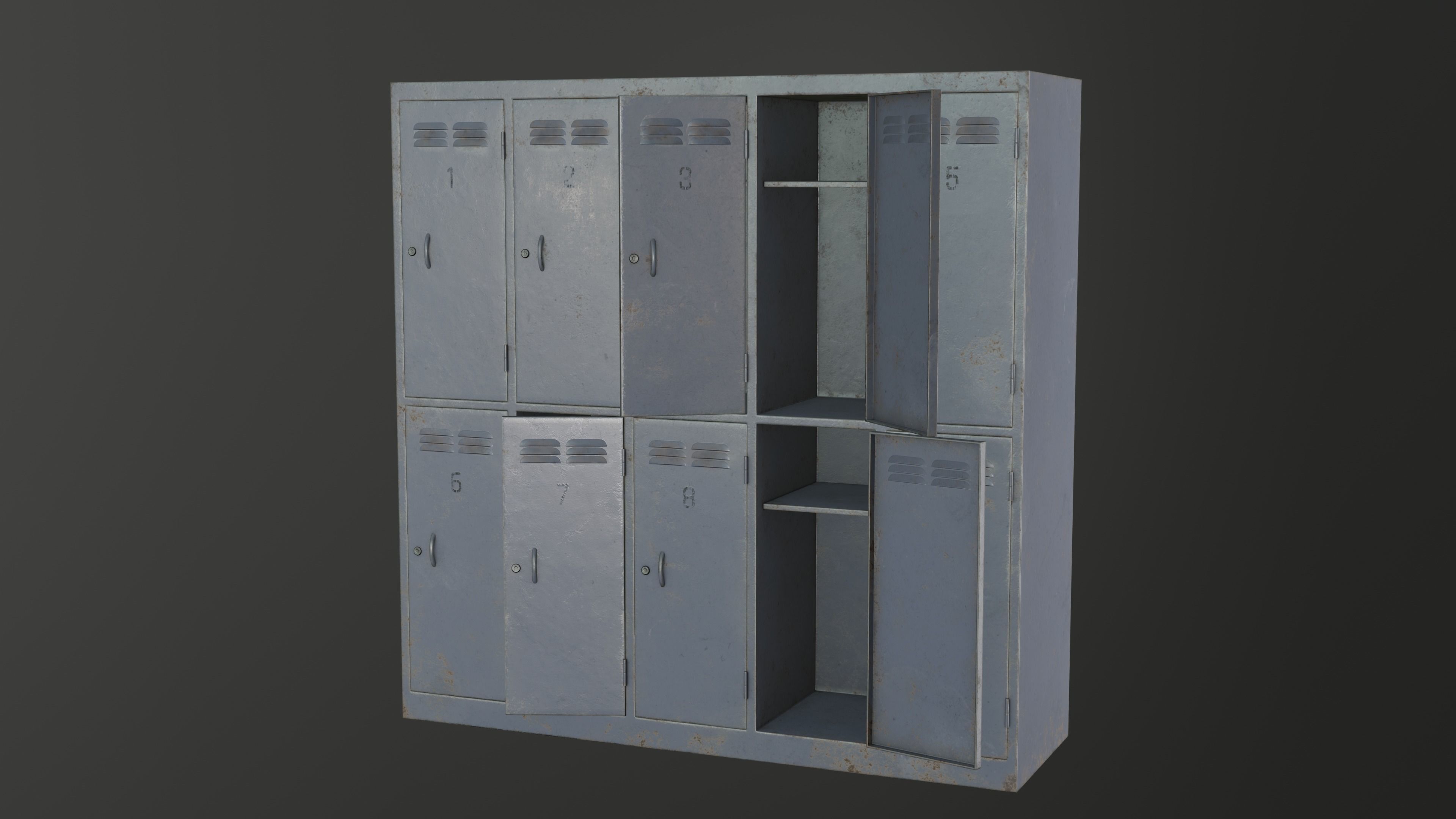 Storage Lockers Low-poly 3D model_2
