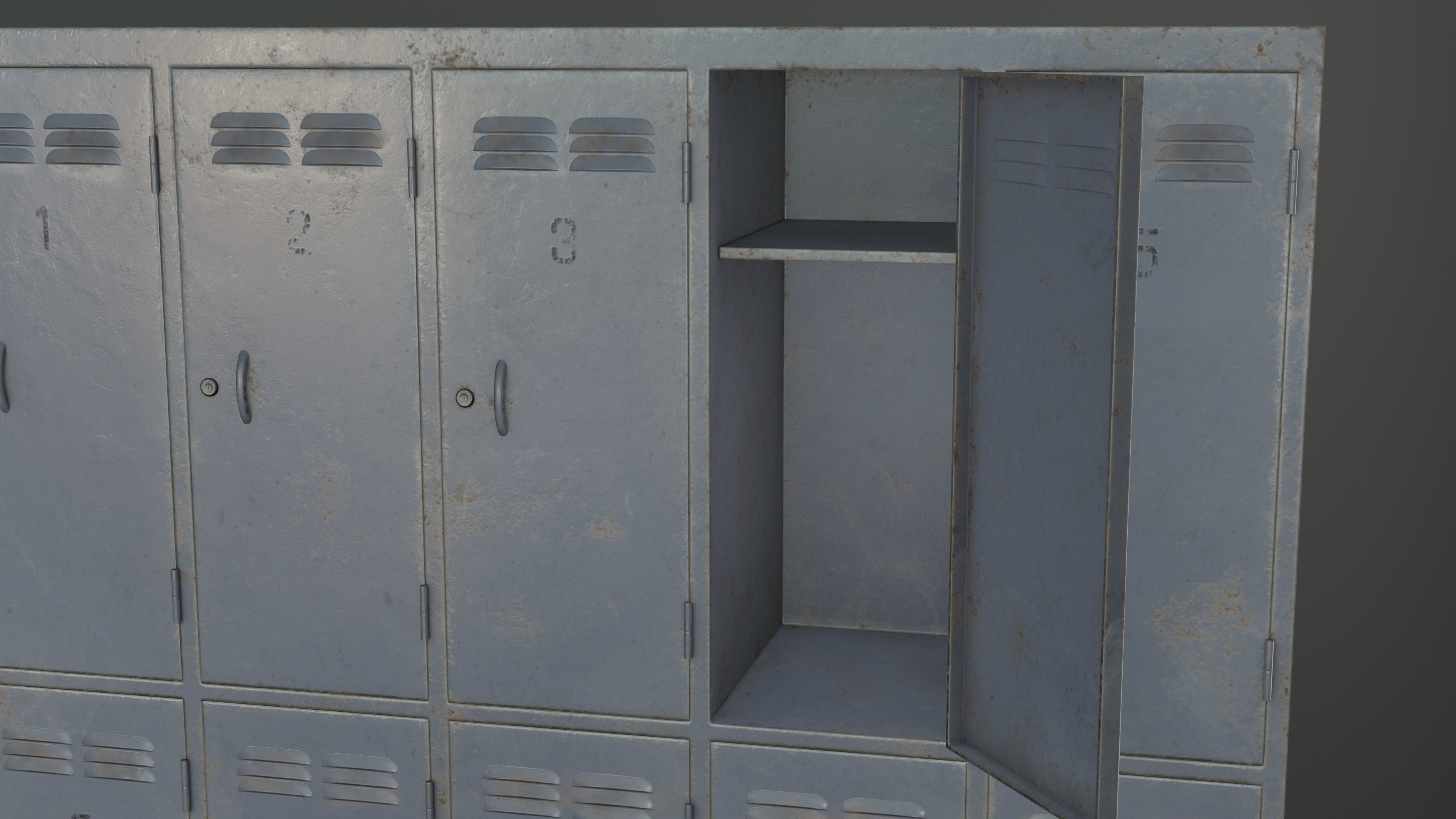 Storage Lockers Low-poly 3D model_3