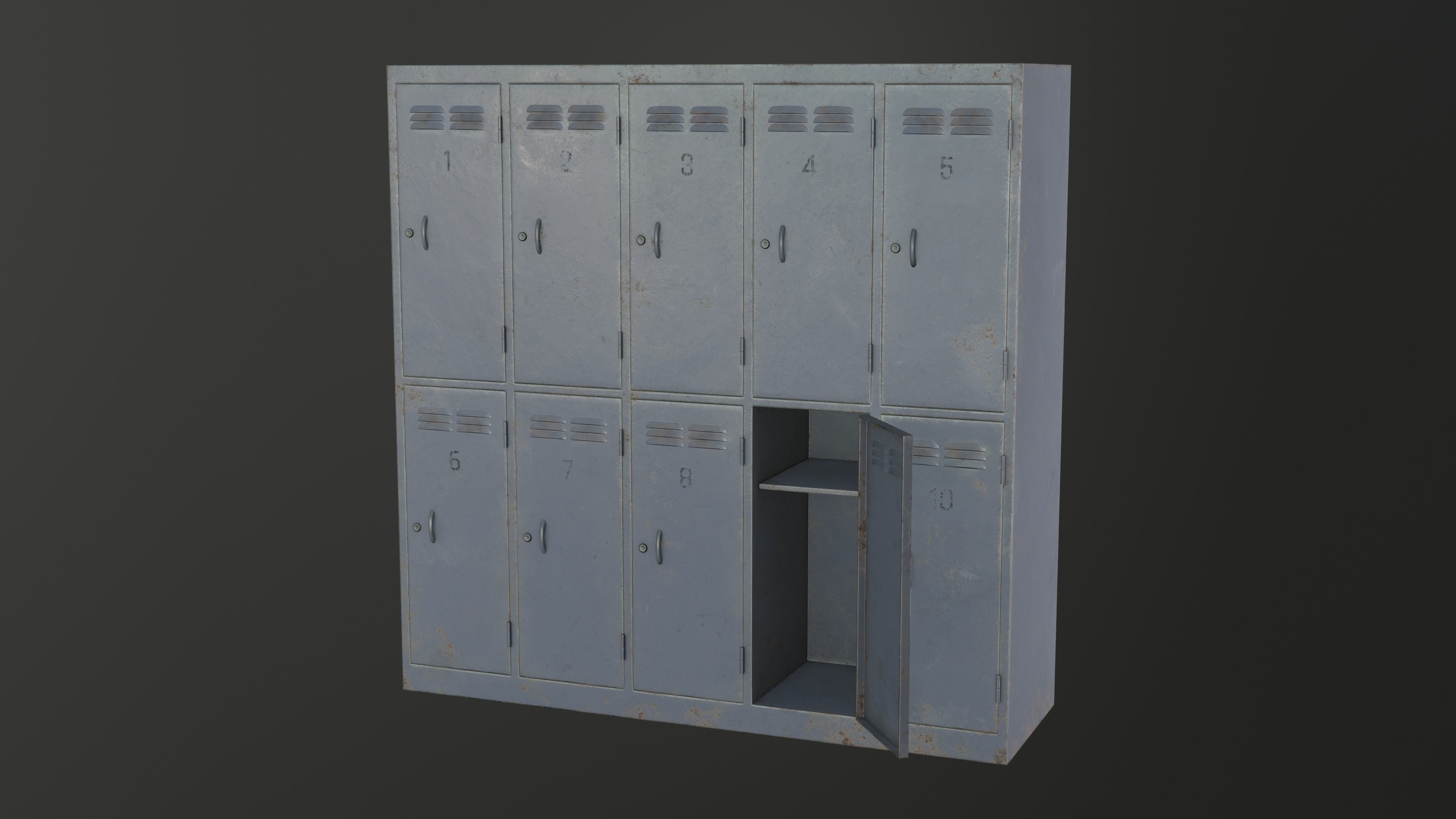 Storage Lockers Low-poly 3D model_1