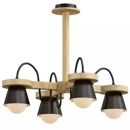 liustra four light chandelier wood