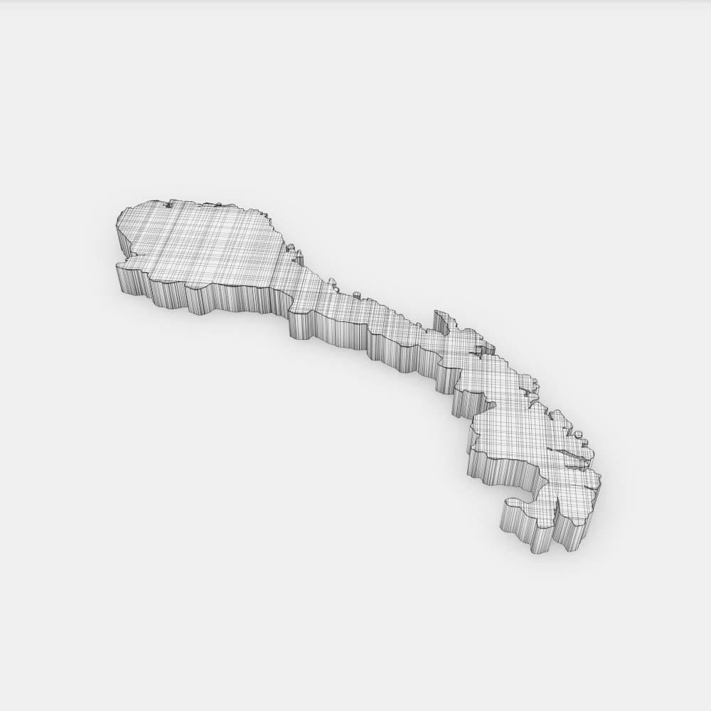 Norway country map 3d model 3D model_5