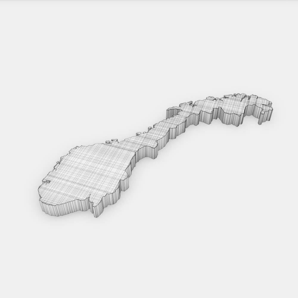 Norway country map 3d model 3D model_4