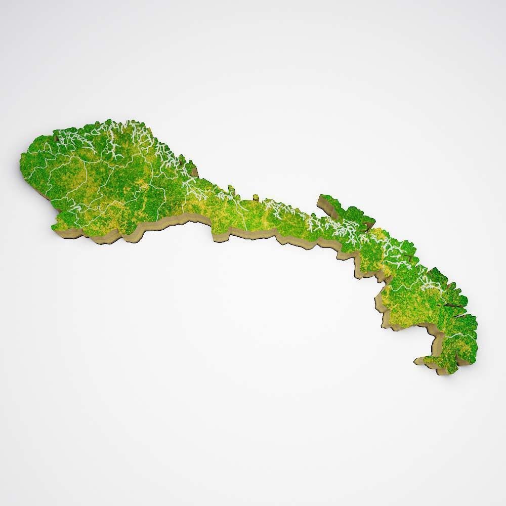 Norway country map 3d model 3D model_3