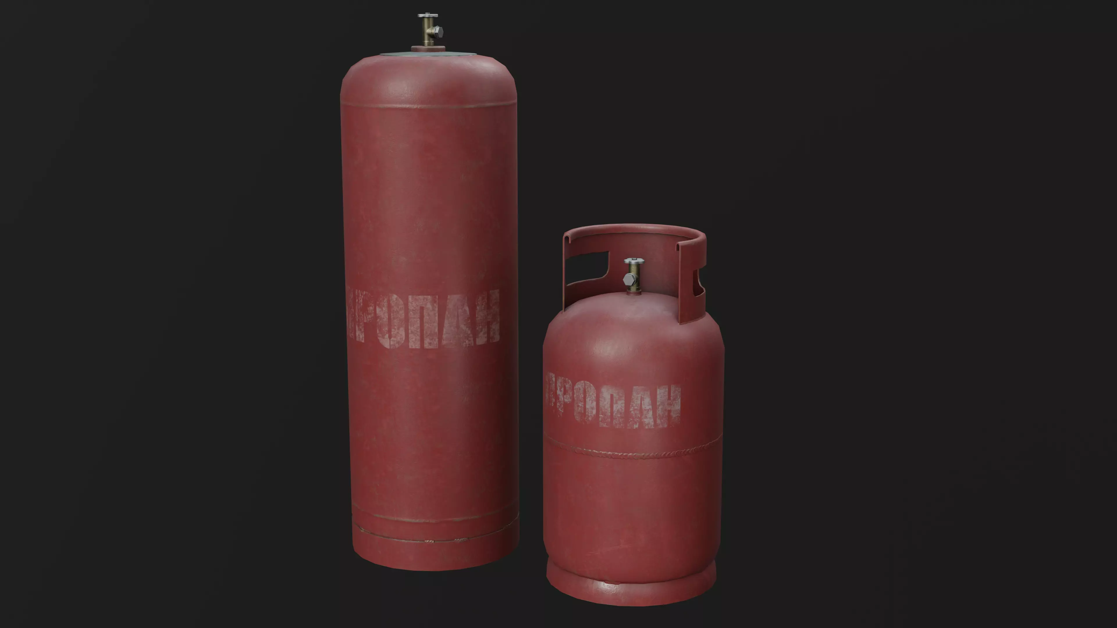 Gas Cylinders Low-poly 3D model