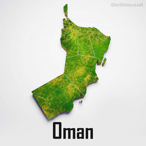 Oman country map 3d model 3D model