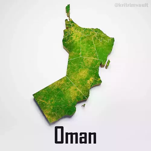 Oman country map 3d model