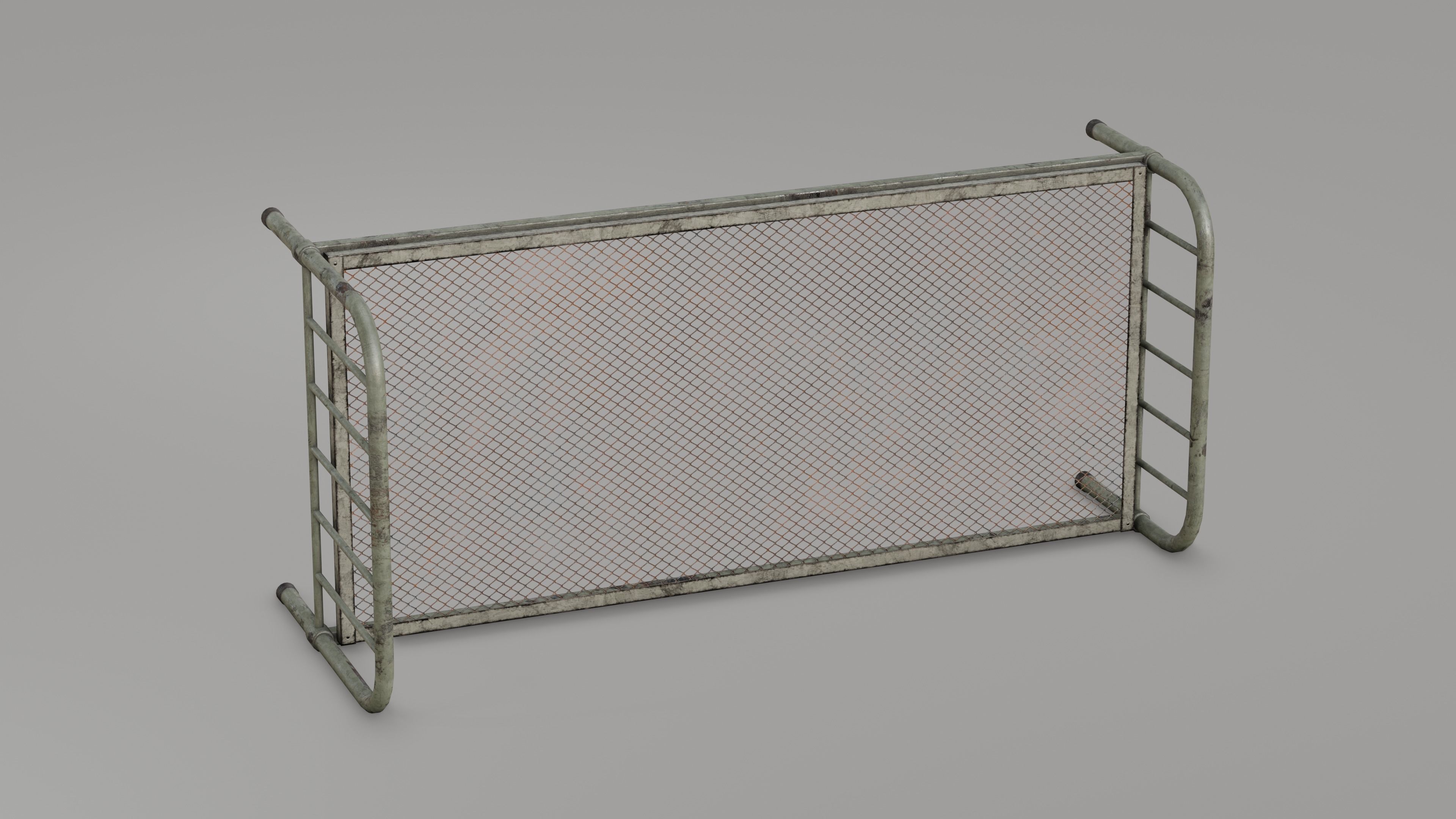 Old Metal Bed Low-poly 3D model_3
