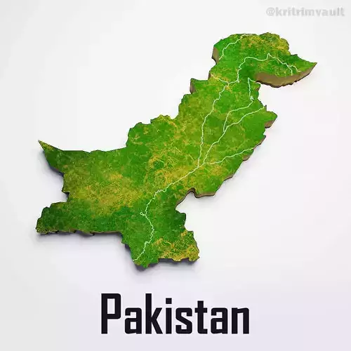 Pakistan country map 3d model