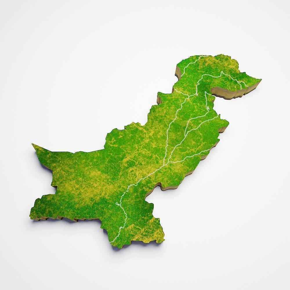 Pakistan country map 3d model 3D model_2