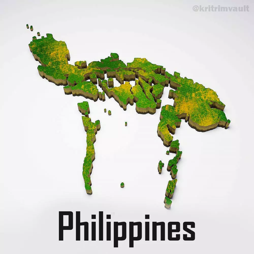Philippines country map 3d model 3D model_0