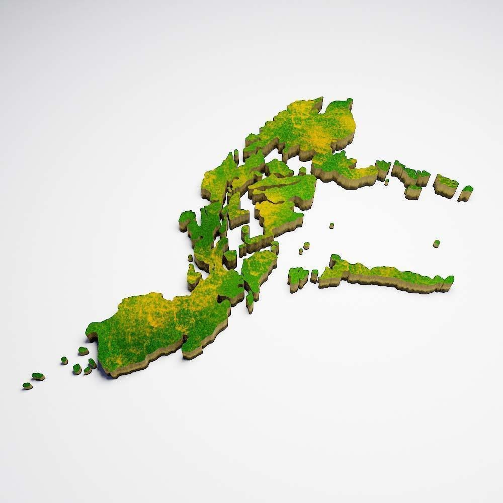 Philippines country map 3d model 3D model_2