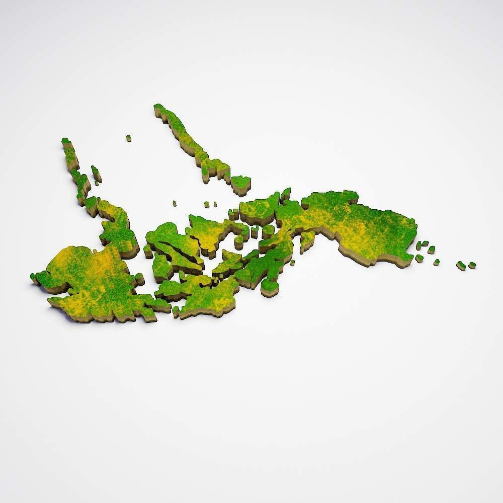 Philippines country map 3d model 3D model_1