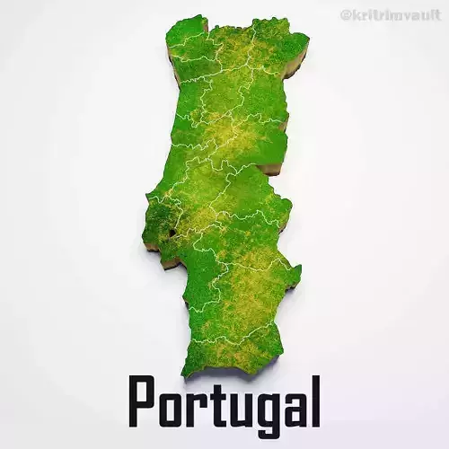 Portugal country map 3d model
