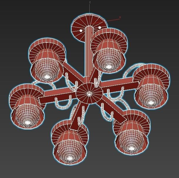 liustra light chandelier wood 3D model_7