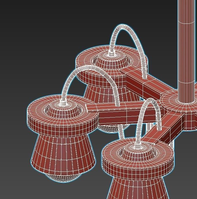 liustra light chandelier wood 3D model_4