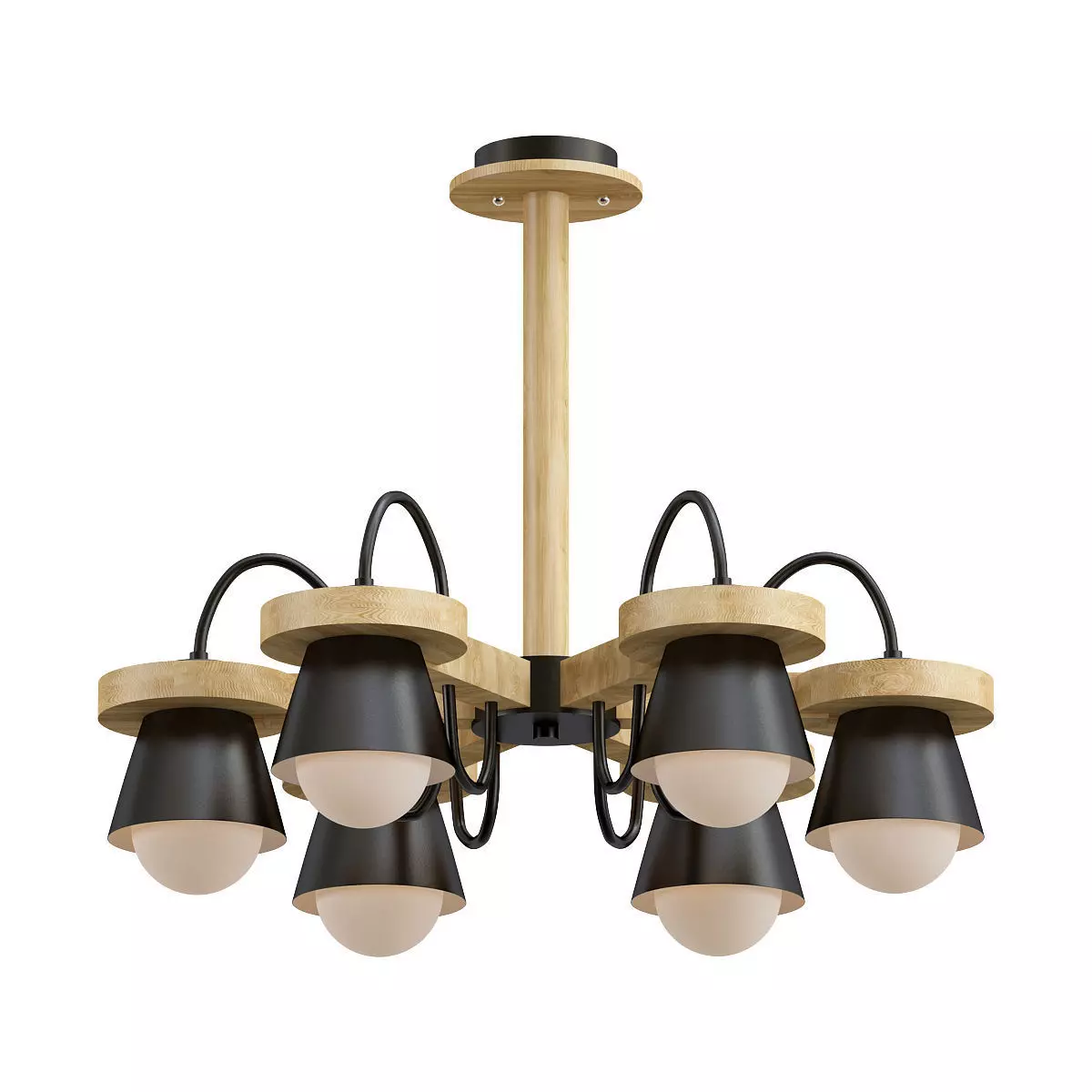 liustra light chandelier wood 3D model_0