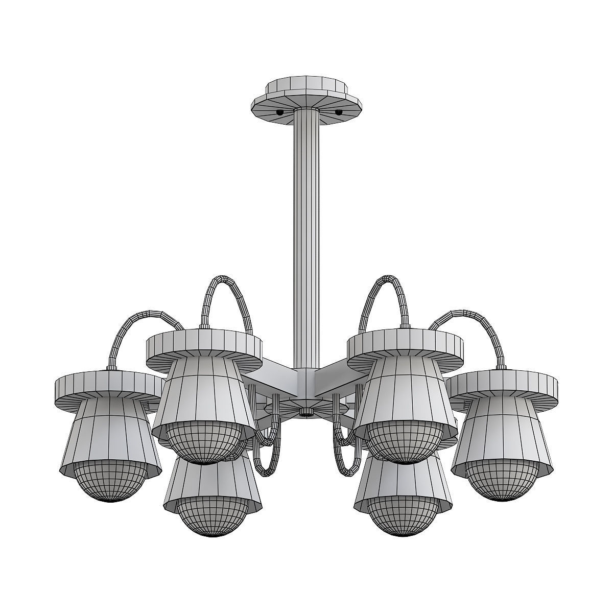 liustra light chandelier wood 3D model_1