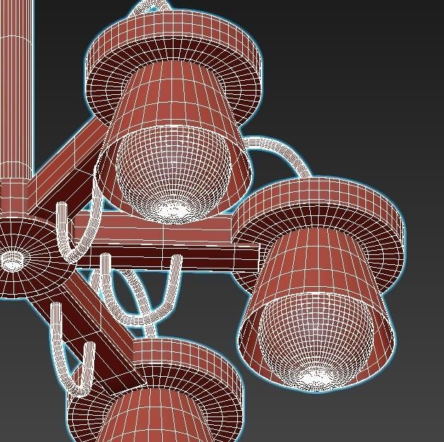 liustra light chandelier wood 3D model_5